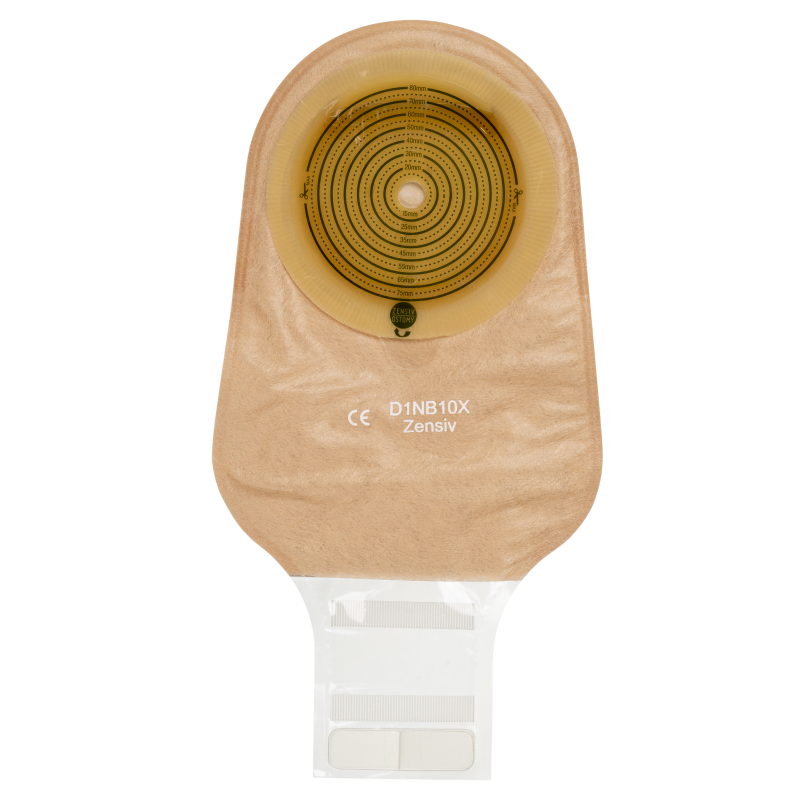 D1NB10X Калоприймач Зенсів 1компонентний, непрозорий, відкритий, з фільтром, з оглядовим вікном, закривається на липучку, ОДВ 10-80 mm